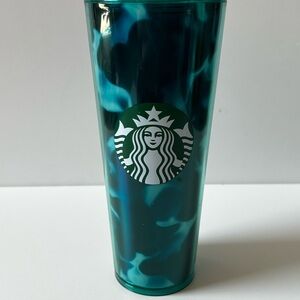 Starbucks Teal and Black Swirl Tumbler